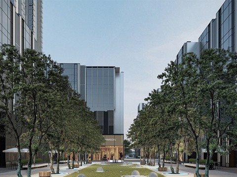 现代办公景观 办公楼写字楼su模型