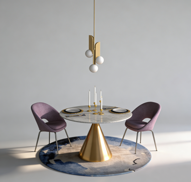 轻奢休闲桌椅su模型