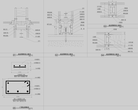 玻璃隔断节点cad施工图