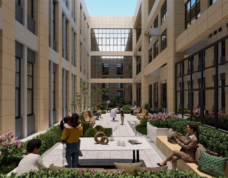 现代办公景观 中庭庭院景观su模型