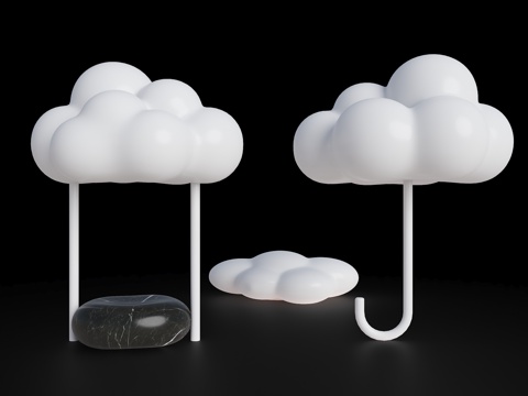 云朵雕塑 云朵亭子 云朵座凳 云朵装饰 可爱云朵装饰 云朵装su模型