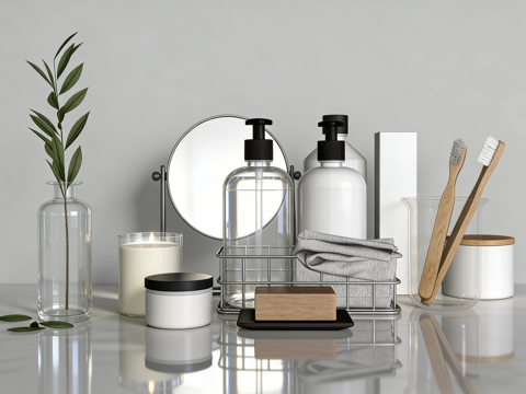 卫生间摆件su模型