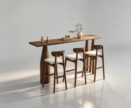 侘寂吧台su模型