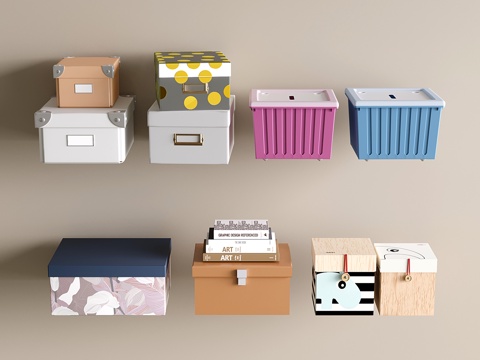 现代整理盒子 鞋盒 储物盒 收纳盒 塑料收纳箱su模型