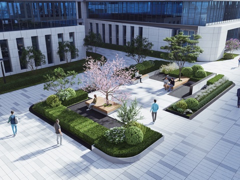 现代办公景观 商业办公景观su模型