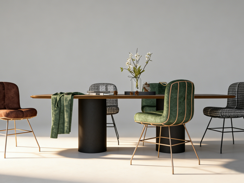 现代餐桌su模型