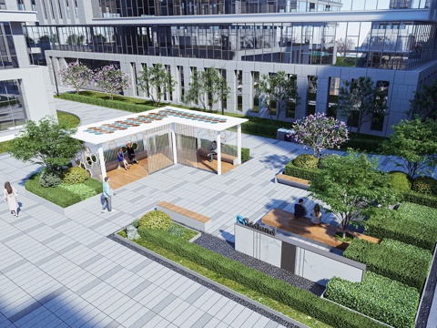 现代办公景观 商业办公景观 户外座椅su模型