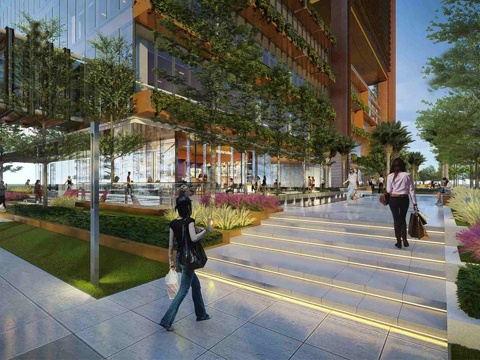 现代办公景观 办公商业景观 办公总部大楼su模型