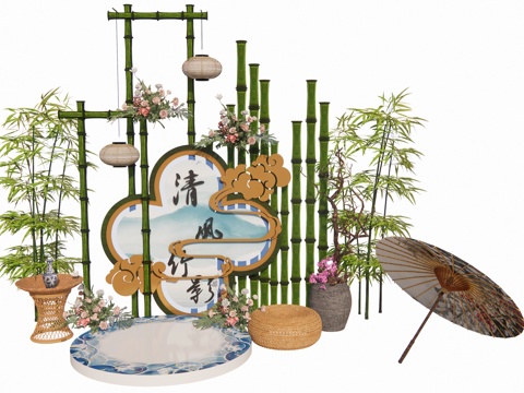 庭院景观竹类绿植su模型