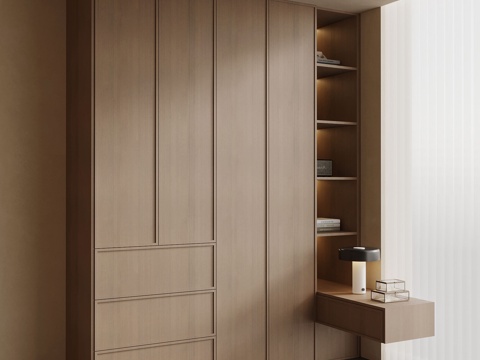 中古风衣柜 侘寂风衣柜su模型