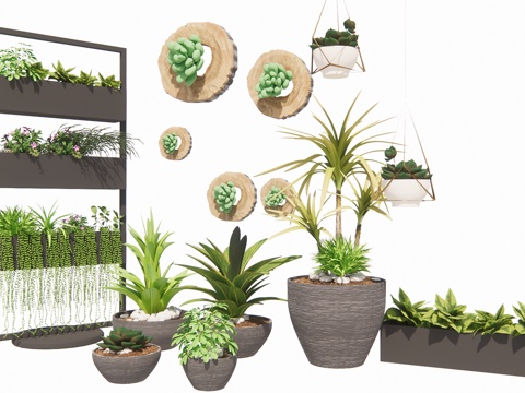 盆栽景观绿植su模型