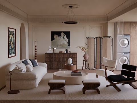 阳台 茶室 客厅su模型