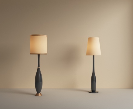 现代复古落地灯 客厅落地灯 轻奢落地灯 书房落地灯su模型