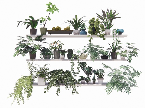 盆栽景观绿植su模型