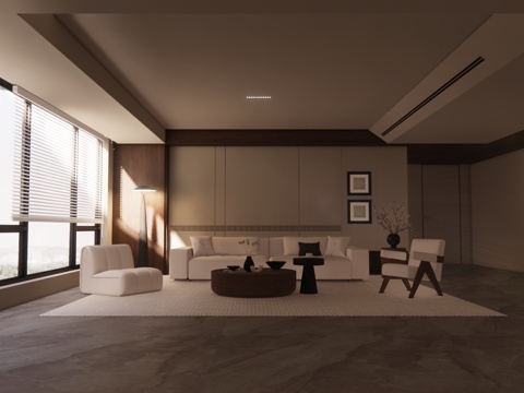 客厅 卫生间 门窗su模型