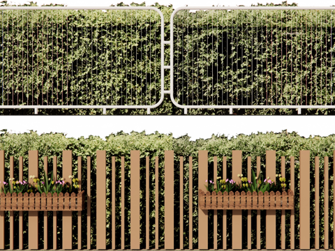景观植物景墙su模型