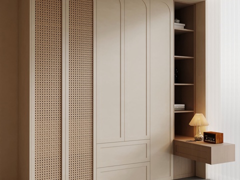 中古风衣柜 侘寂风衣柜su模型