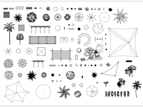 园景小品 公园小景 绿地小品 户外景件 公园饰件cad施工图