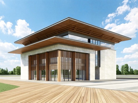 中式酒店 民宿 商业街 水街 民宿建筑su模型