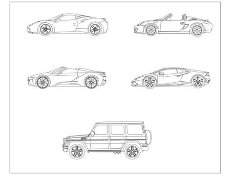超跑 极速跑车 高性能跑车 顶级跑车 豪华超跑cad施工图