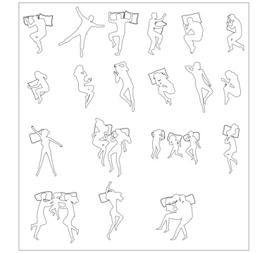 睡姿剪影 卧姿人影 眠态侧影 睡卧轮廓 休憩剪影cad施工图