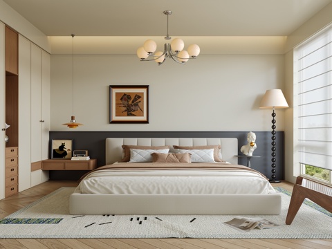 中古风卧室su模型