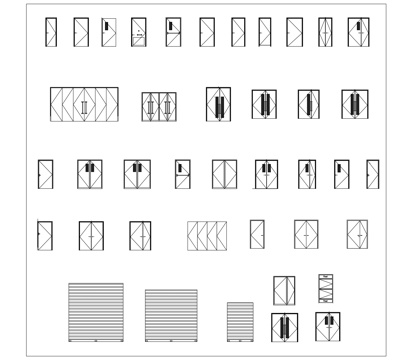 多规格门窗 多尺寸门窗 定制门窗 各型门窗 多尺度门窗cad施工图