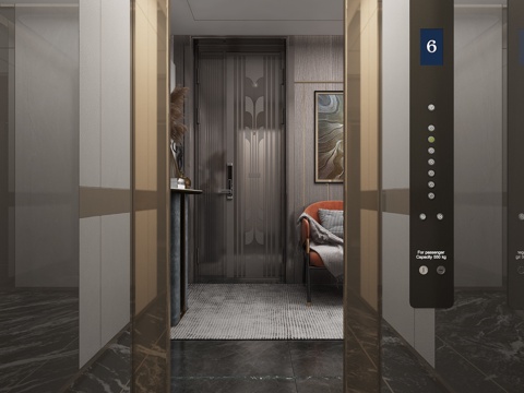  现代轻奢玄关门厅3d模型 