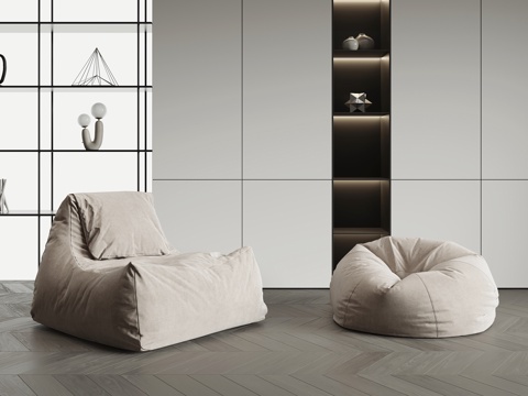 现代懒人沙发su模型