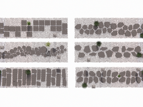 石材景观行走步道su模型su模型