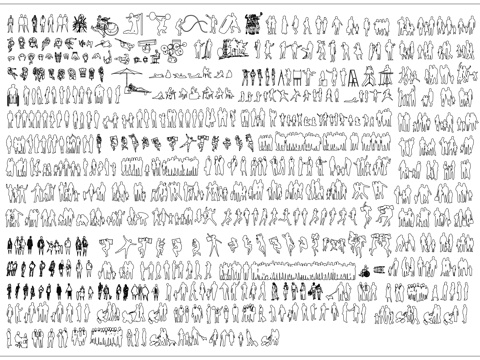 人形侧影 人物轮廓 人影剪影 人形剪影 人物侧影cad施工图
