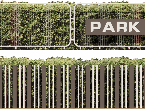 景观植物景墙su模型