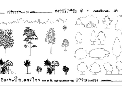 园林绿植 造景植物 观赏绿植 绿化苗木 景观花木cad施工图