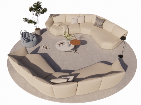 室内客厅展区家具su模型