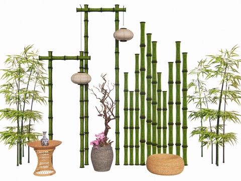 庭院景观竹类绿植su模型