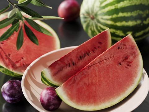 现代水果西瓜su模型