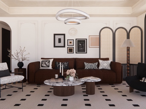 门窗 卧室 茶室 卫生间 客厅su模型