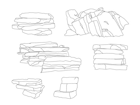 置石 景石 观赏石 造景石 园林石cad施工图