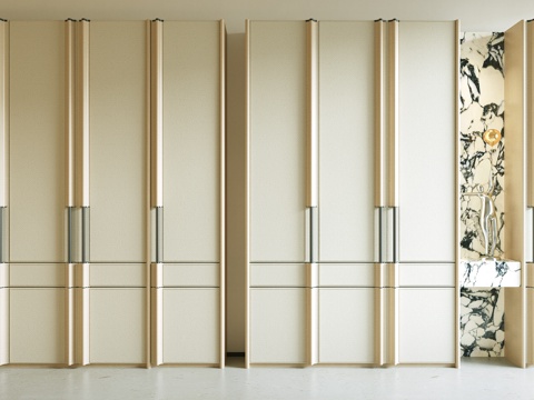 轻奢衣柜 玄关柜 衣柜门 意式衣柜 轻奢衣帽间 衣柜门su模型