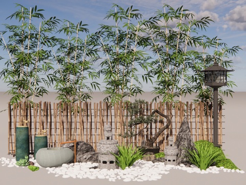 庭院景观竹类绿植su模型