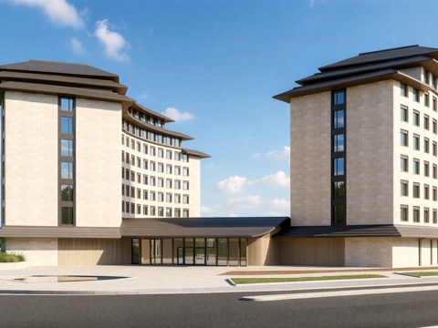 中式酒店 民宿 商业街 水街 民宿建筑su模型