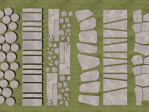 石材景观行走步道su模型