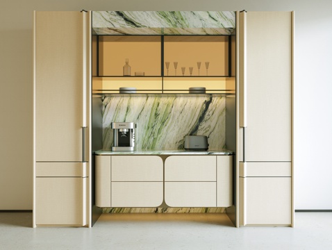 轻奢餐边柜 酒柜餐边柜 备餐柜餐边柜su模型