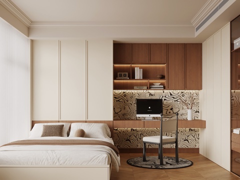 中古榻榻米卧室榻榻米卧室su模型