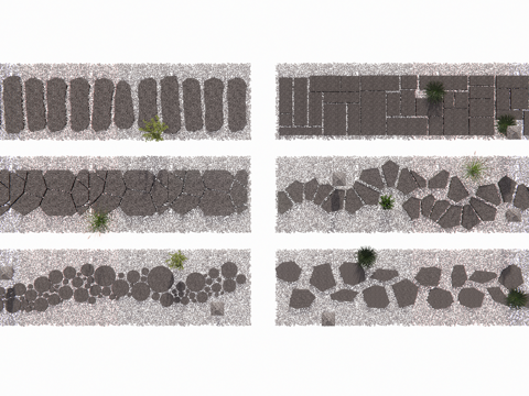 石材景观行走步道su模型