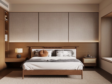 新中式卧室 宋氏风卧室su模型