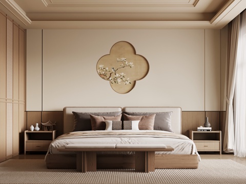 新中式卧室 宋氏风卧室su模型