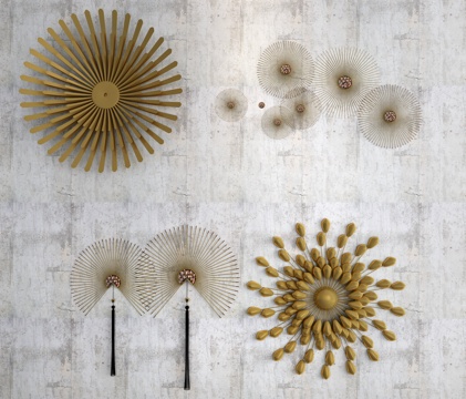 现代墙面金属装饰品3d模型