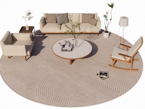 室内客厅展区家具su模型