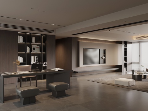 现代客厅 沙发茶几组合su模型